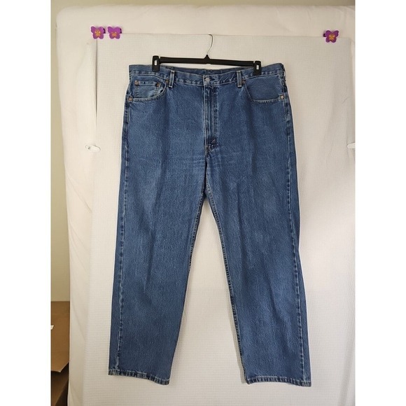 Levis 550 Relaxed Fit Medium Wash Denim Blue Jeans Mens Size 46X32 BIG & TALL - Picture 3 of 13